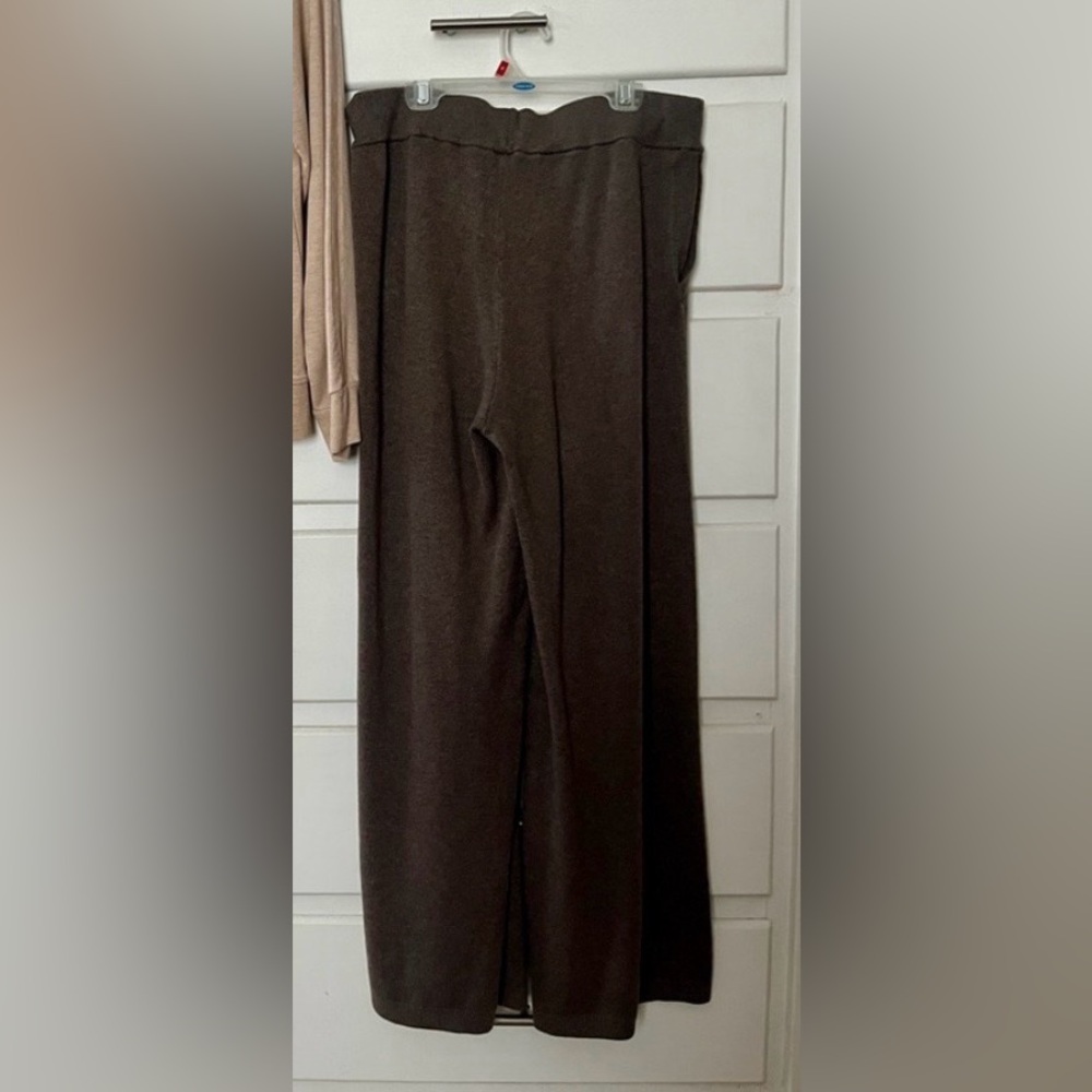 🆕 Soma Premier Knit Wide-Leg large sweater Pants in brown - Picture 5 of 10